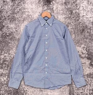 Spier & Mackay Shirt 14.5 Mens Slim Fit Blue Plaid Oxford Long Sleeve
